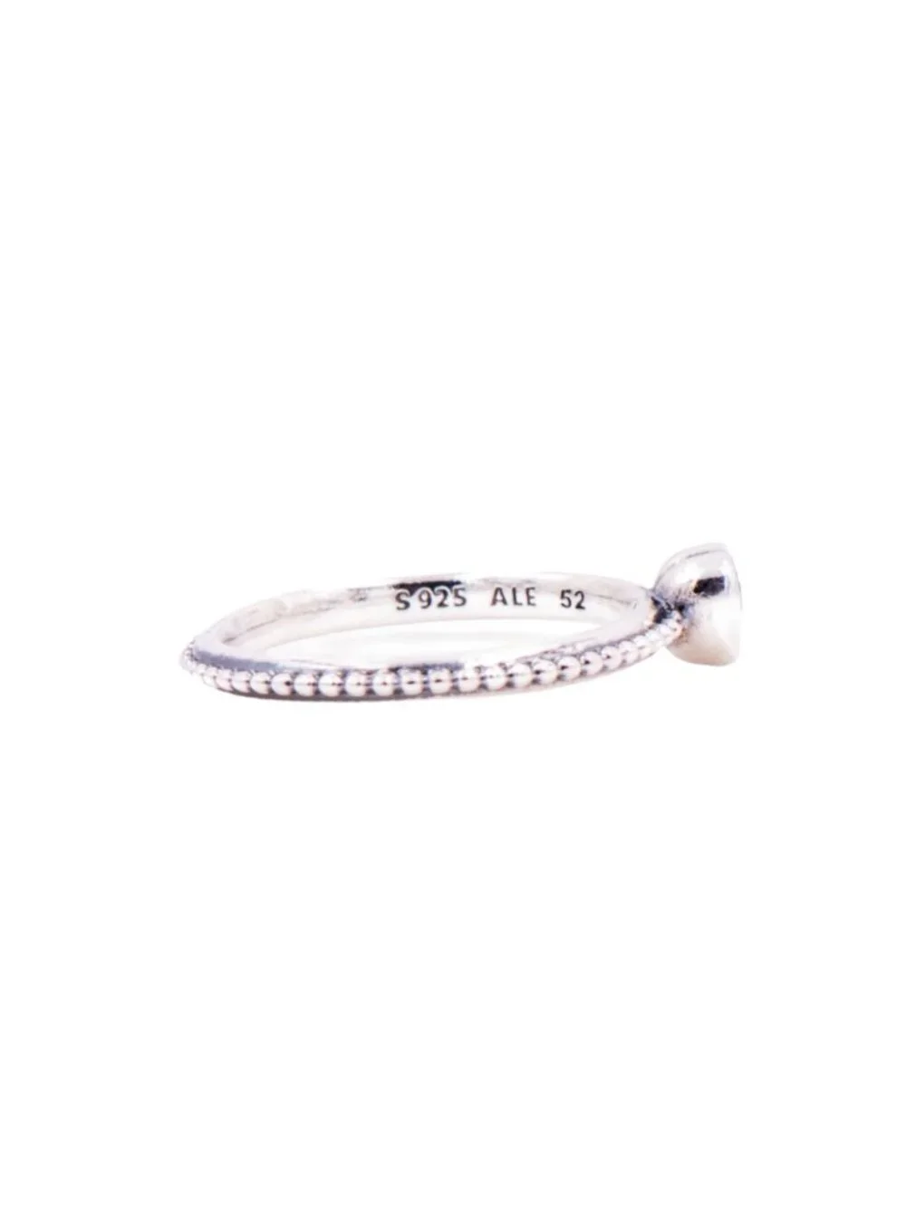 Pandora Retired One Love Sterling Silver Clear CZ Heart Stackable Ring Size 6